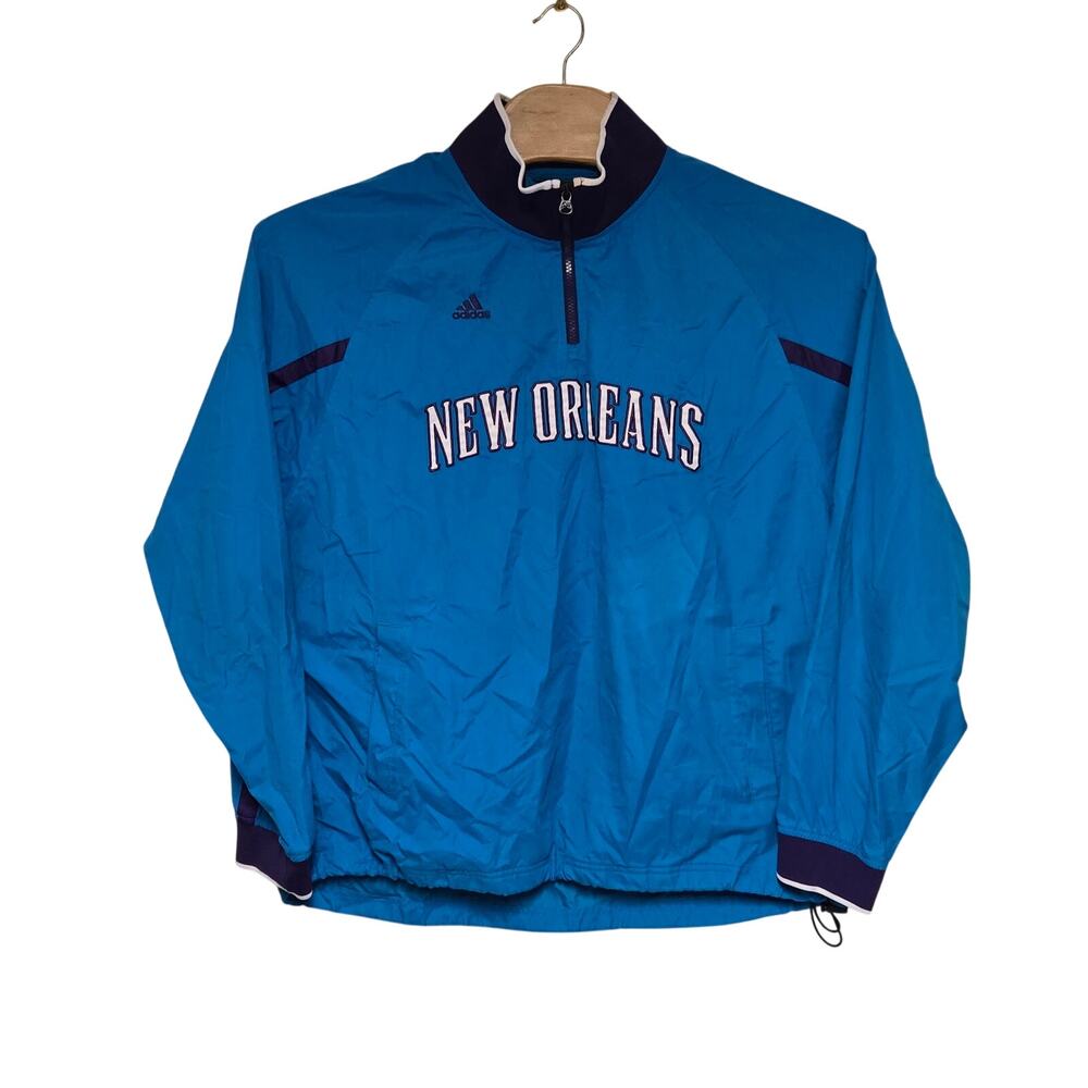 vintage Adidas New Orleans Hornets quarter-zip pullover jacket Men's Large